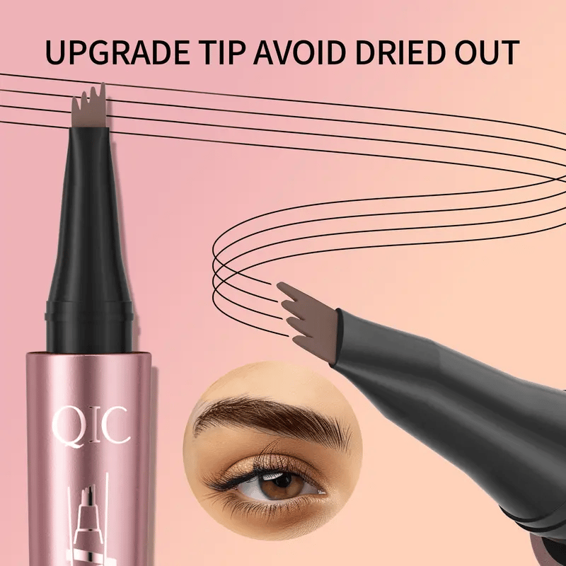 Waterproof Micro-Fork Eyebrow Pencil, Long-Lasting Brow Pen for Natural Hair-Like Strokes, Smudge-Proof Makeup Tool for Daily Use & Soft Glam
