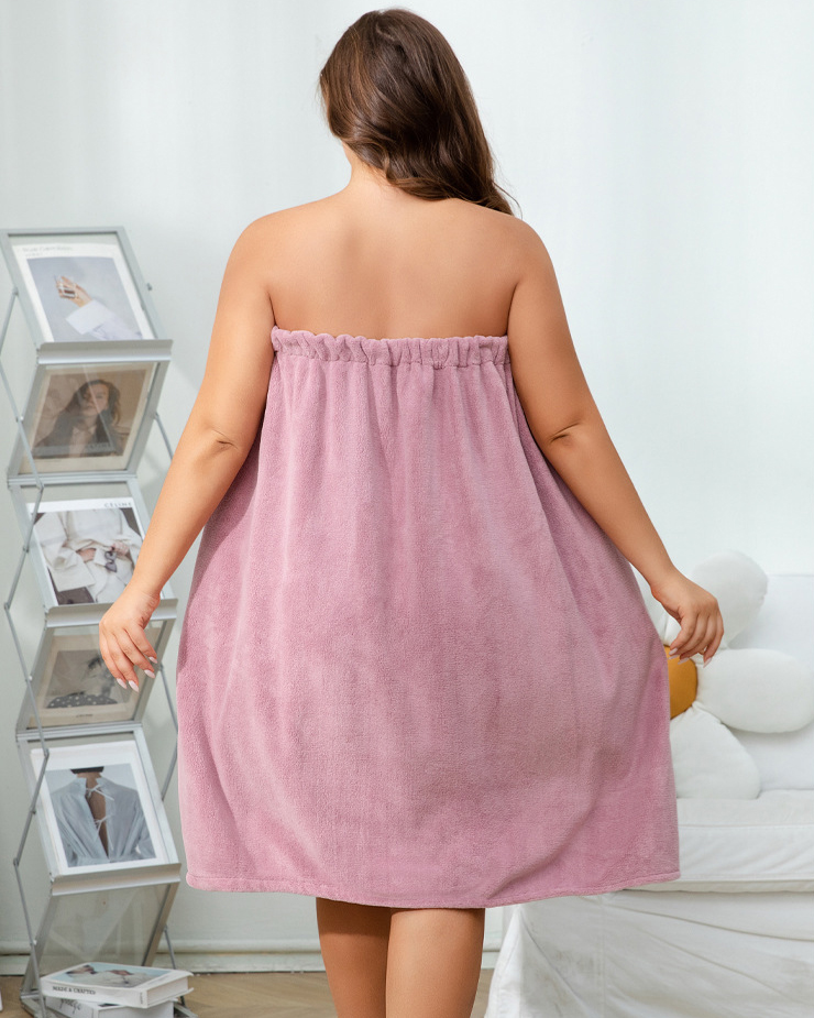 Plus Size Adjustable Bath Skirt & Quick-Dry Cap Set