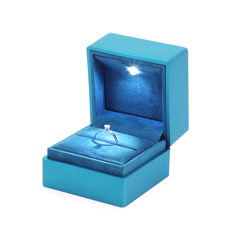Blue square high-end jewelry box with light