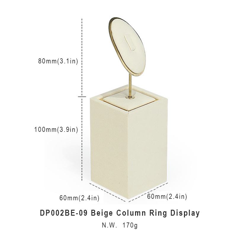 ODEAR FASHION New Design Beige Suede Ring Displays
