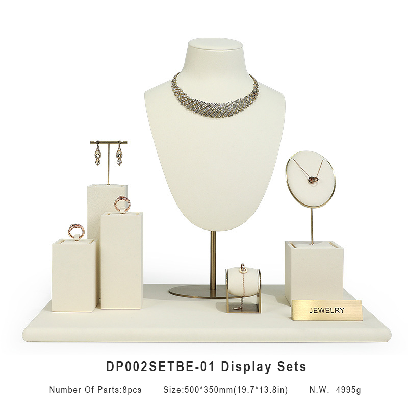 Beige Suede Luxury Jewelry Display