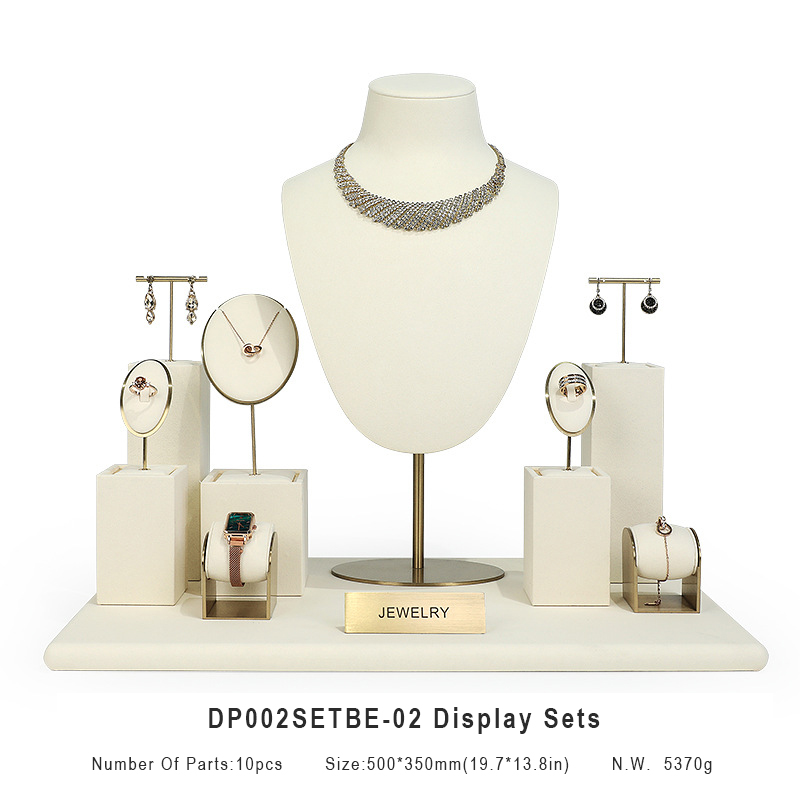 ODEAR FASHION Beige Suede Mini Jewelry Sets