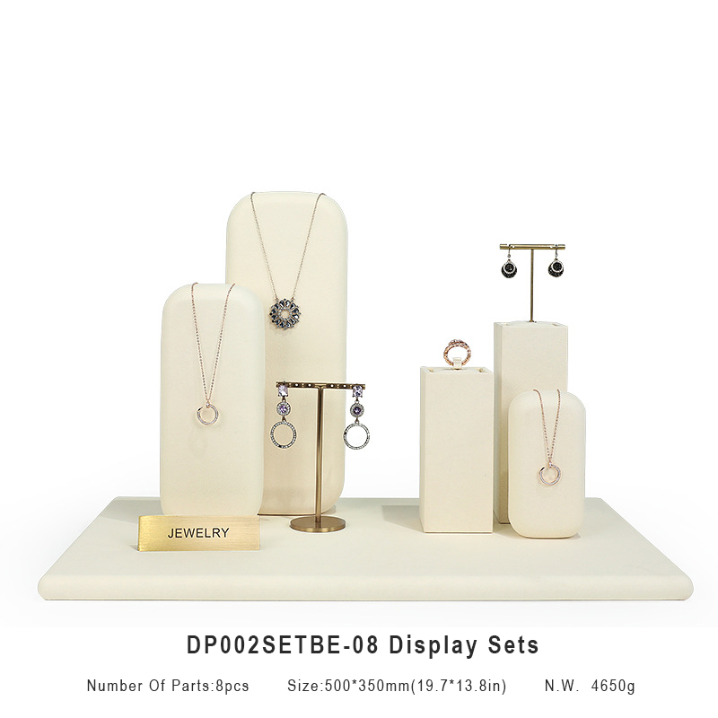 ODEAR FASHION Beige Suede Mini Jewelry Sets