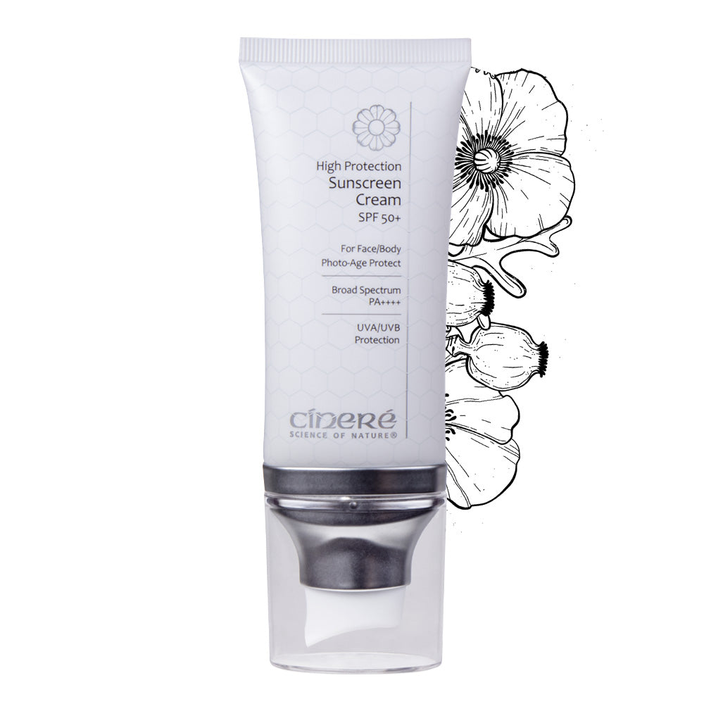 Cinere High Protection Sunscreen Cream SPF 50+ with Vitamin E - 50ml cinere skin care