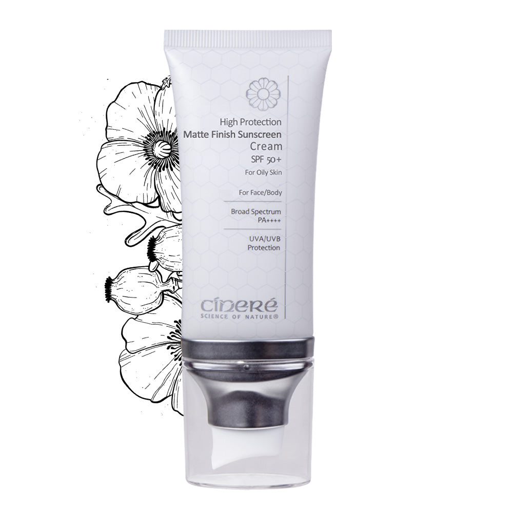 Cinere High Protection Matte Finish  Sunscreen Cream SPF 50+ for Oily Skin - 50ml cinere skin care