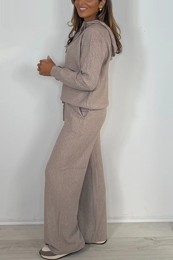 Waffle Hooded Drawstring Trouser Co-Ord