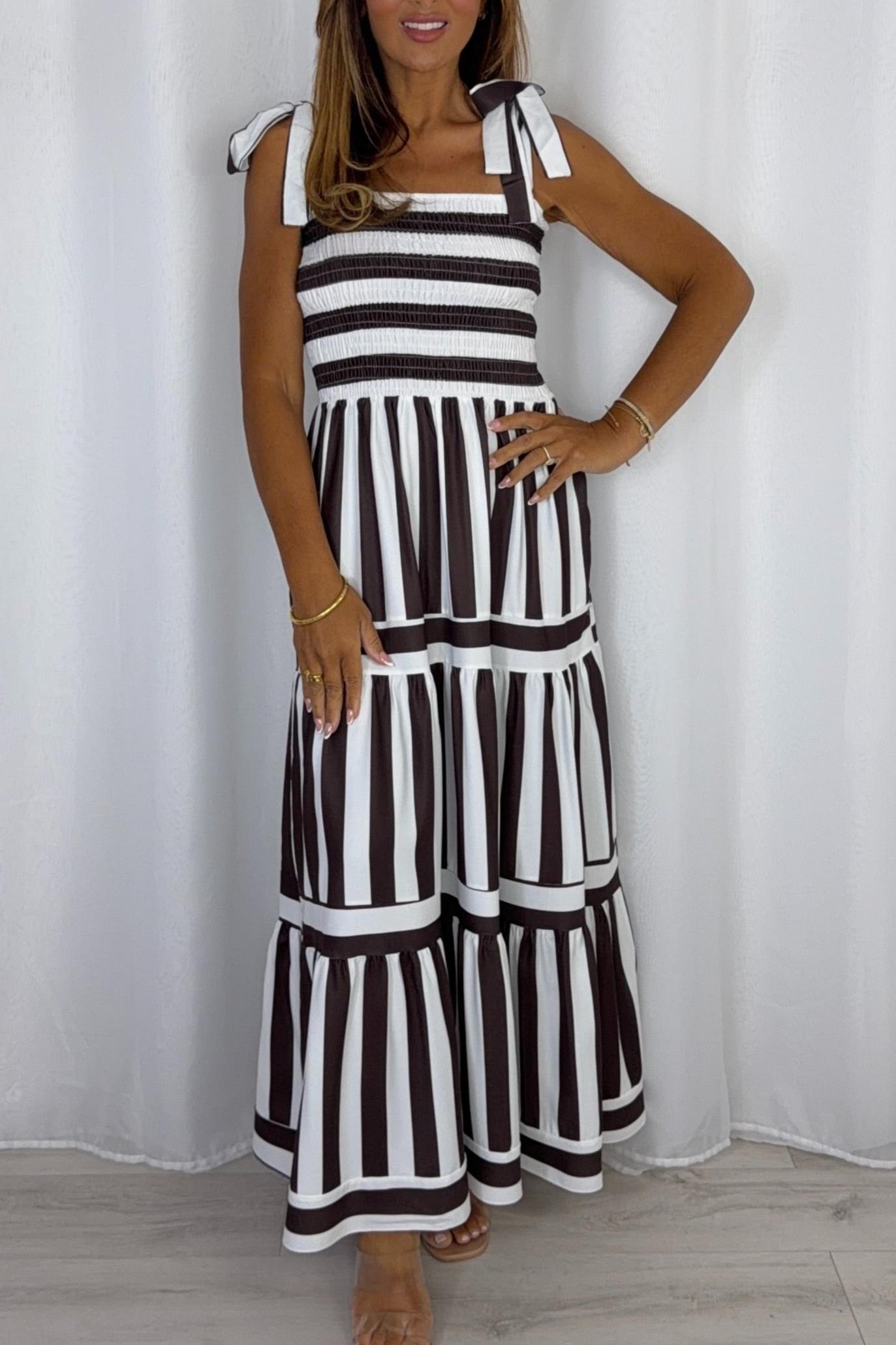 Striped Smocked Dress