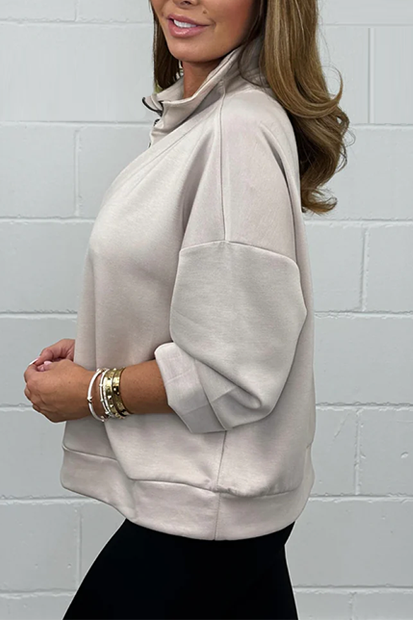 Stone Sports Luxury Half Zip Funnel Neck Sweatshirt