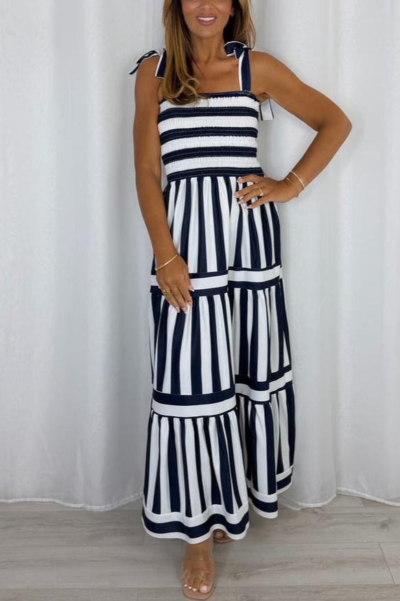 Striped Smocked Dress