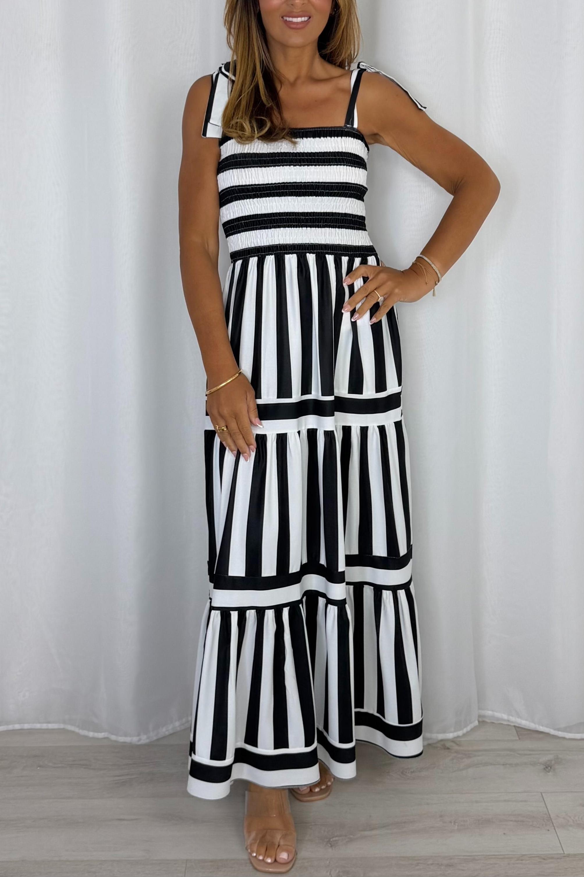 Striped Smocked Dress