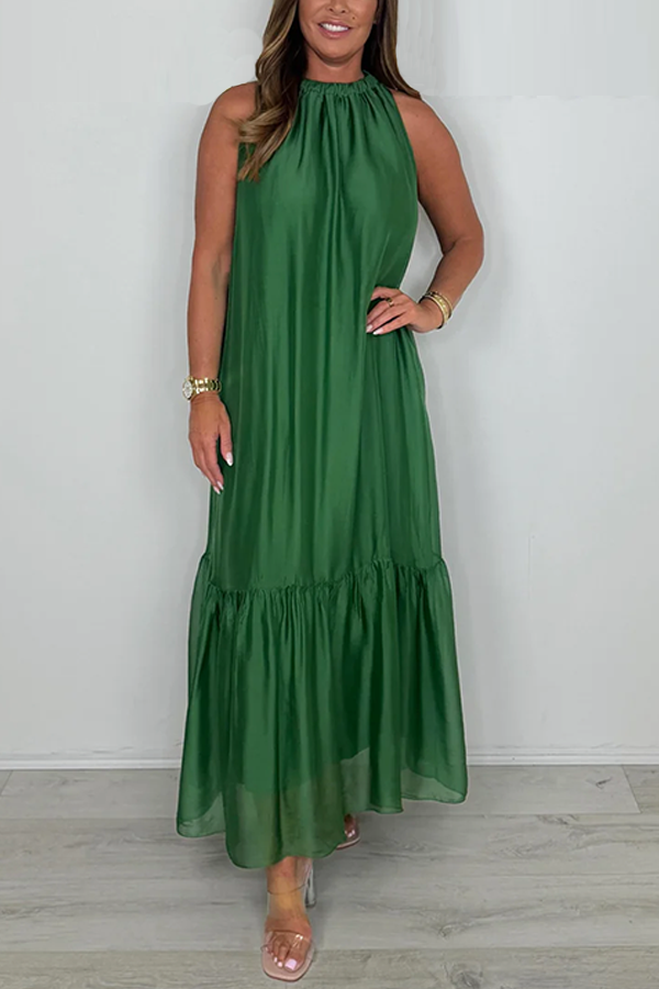 Silk Sleeveless Maxi Dress