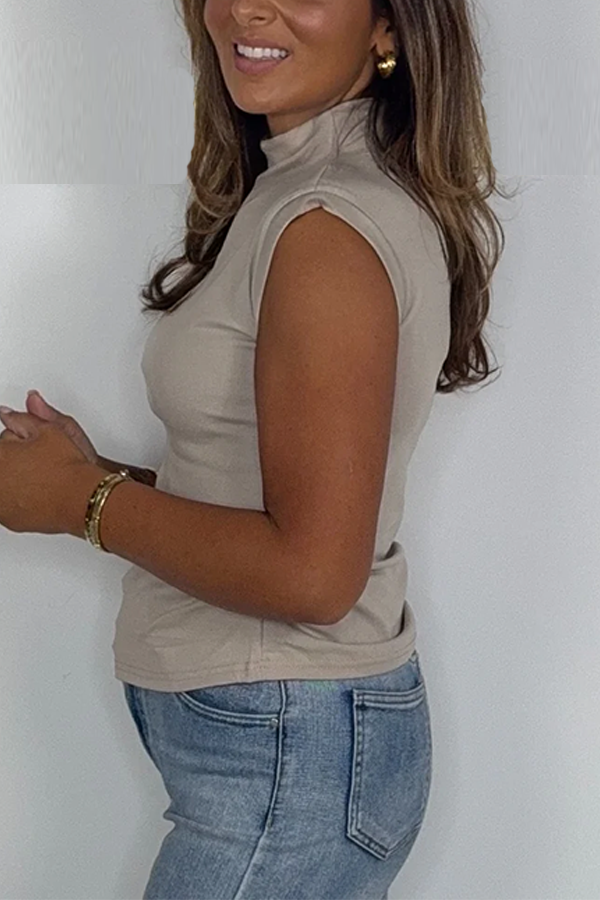 Turtle Neck Ruched Top