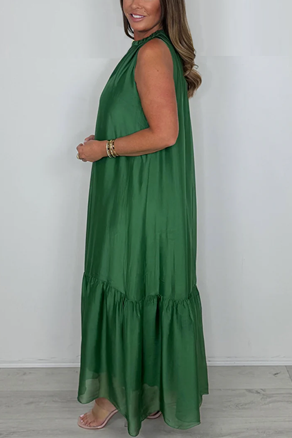 Silk Sleeveless Maxi Dress