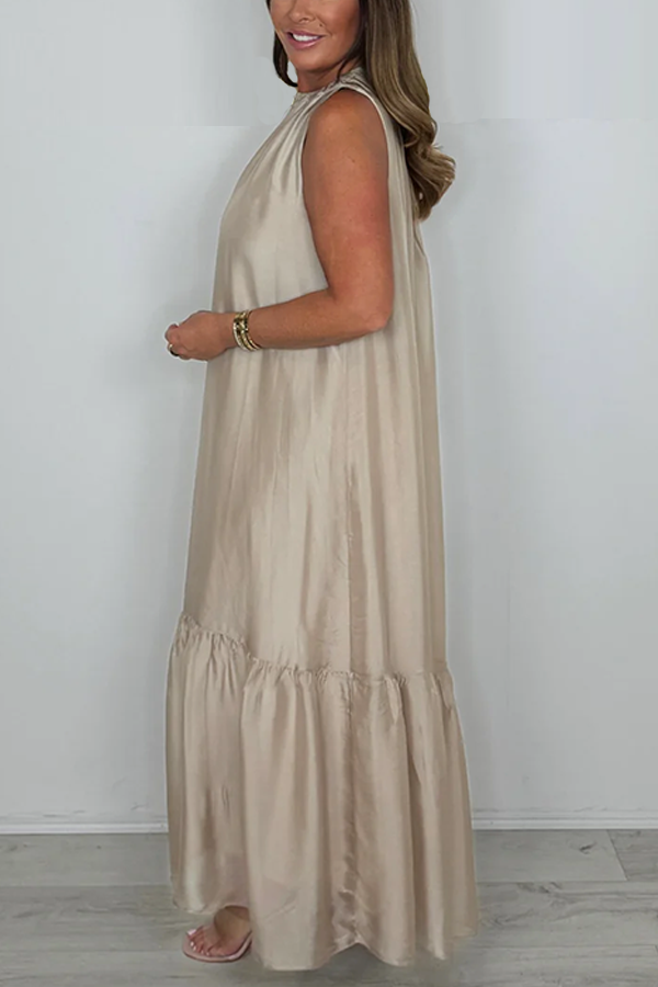 Silk Sleeveless Maxi Dress