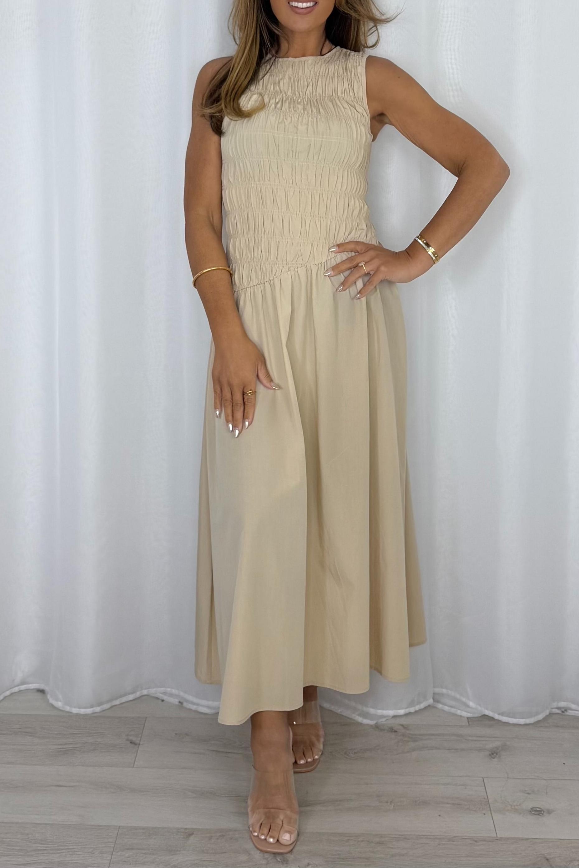 Smocked Bodice Maxi Dress
