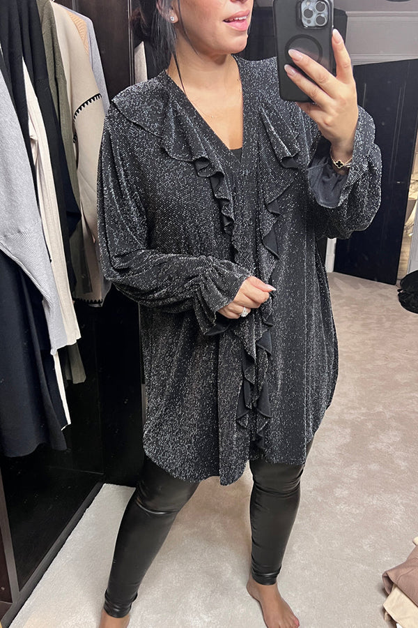 Kaycee Ruffle Button Shirt Dress