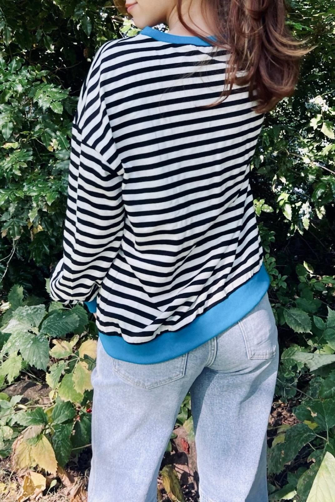 Striped Crew Neck Sweatshirt