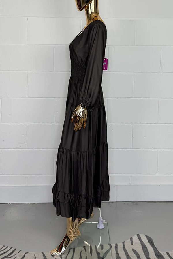 V-Neck Satin Dress