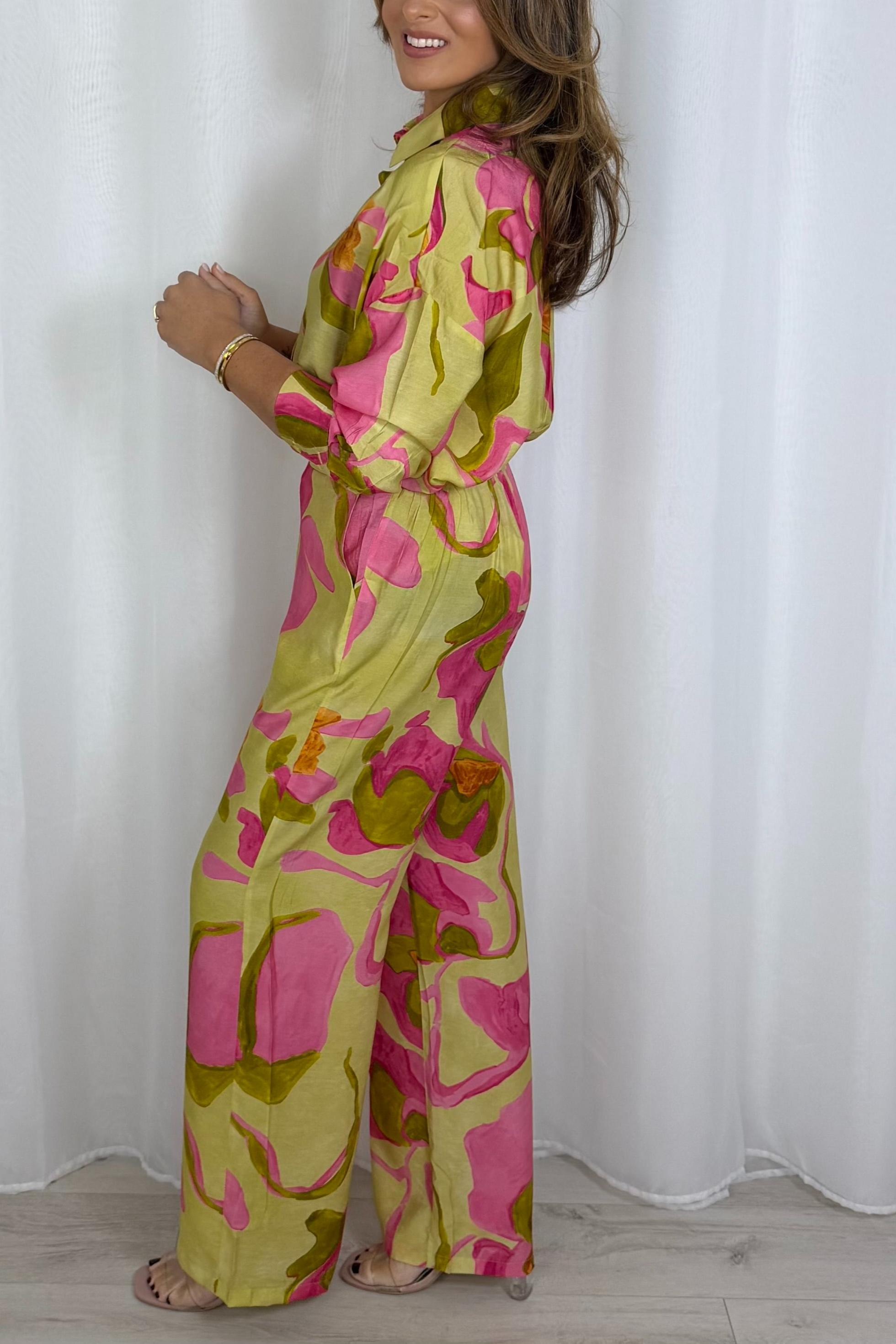 Long Sleeve Floral Shirt & Trouser Co-Ord