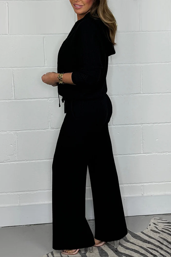 Waffle Hooded Drawstring Trouser Co-Ord