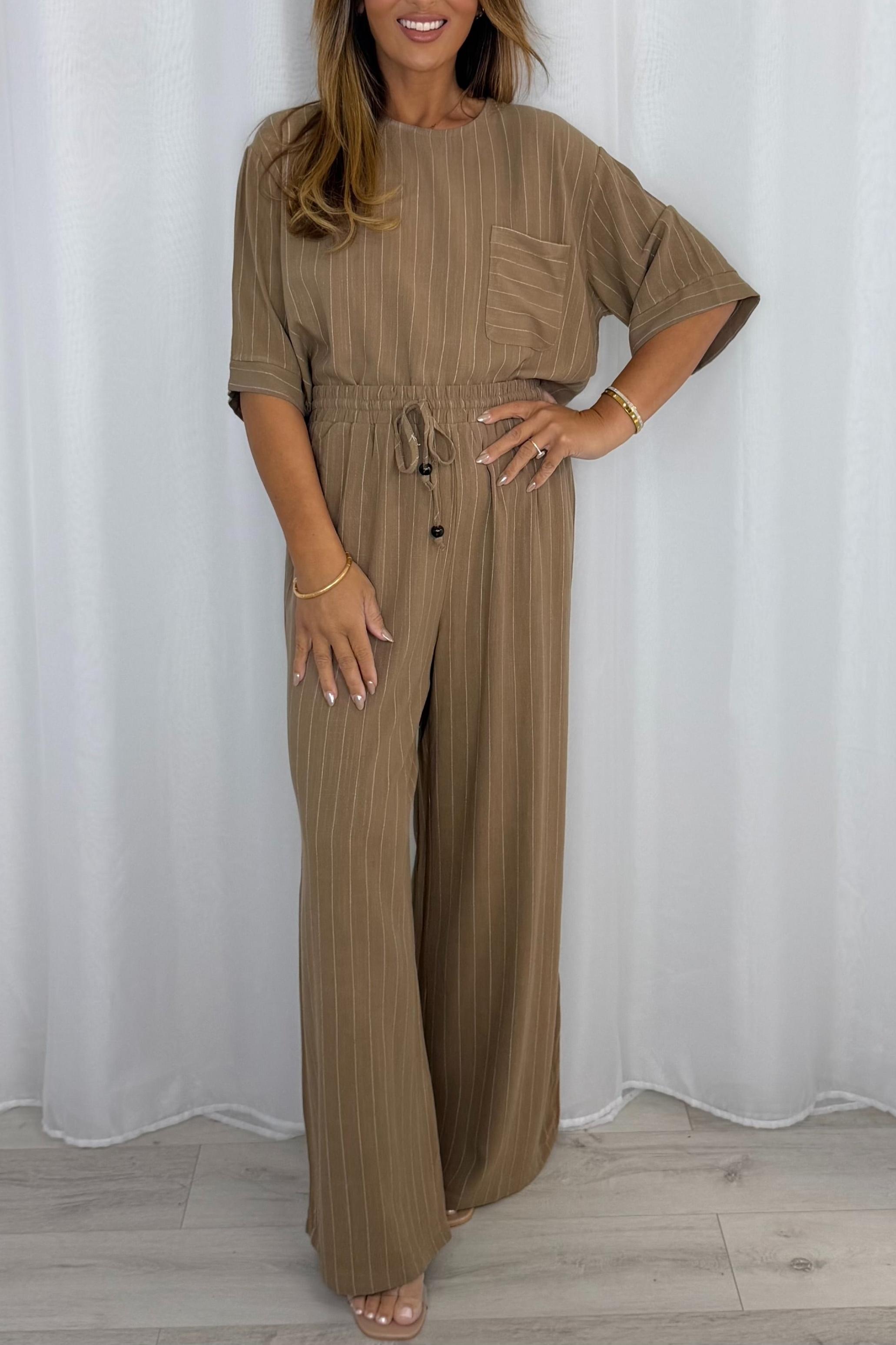Pinstripe Top And Trouser Co-Ord