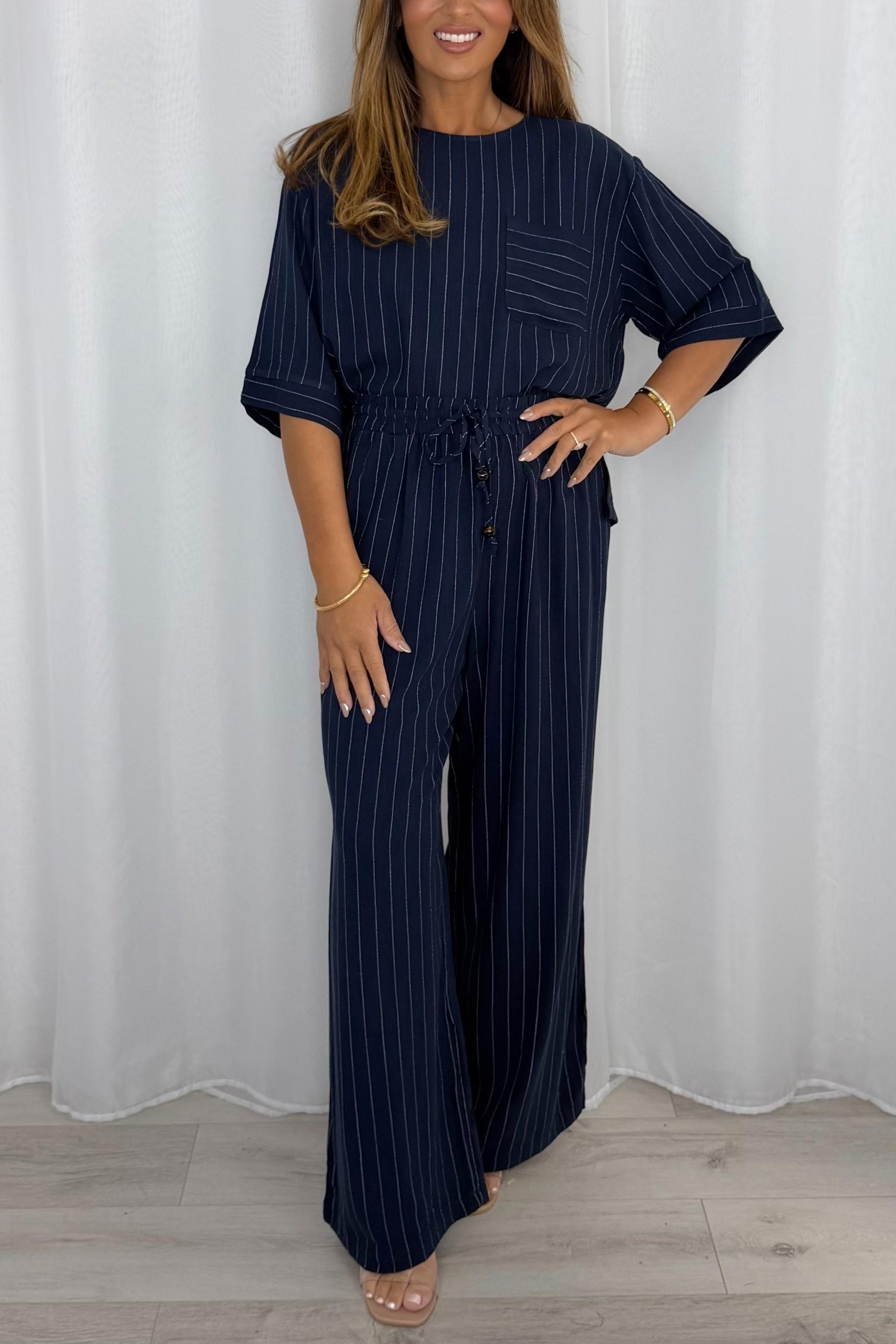 Pinstripe Top And Trouser Co-Ord