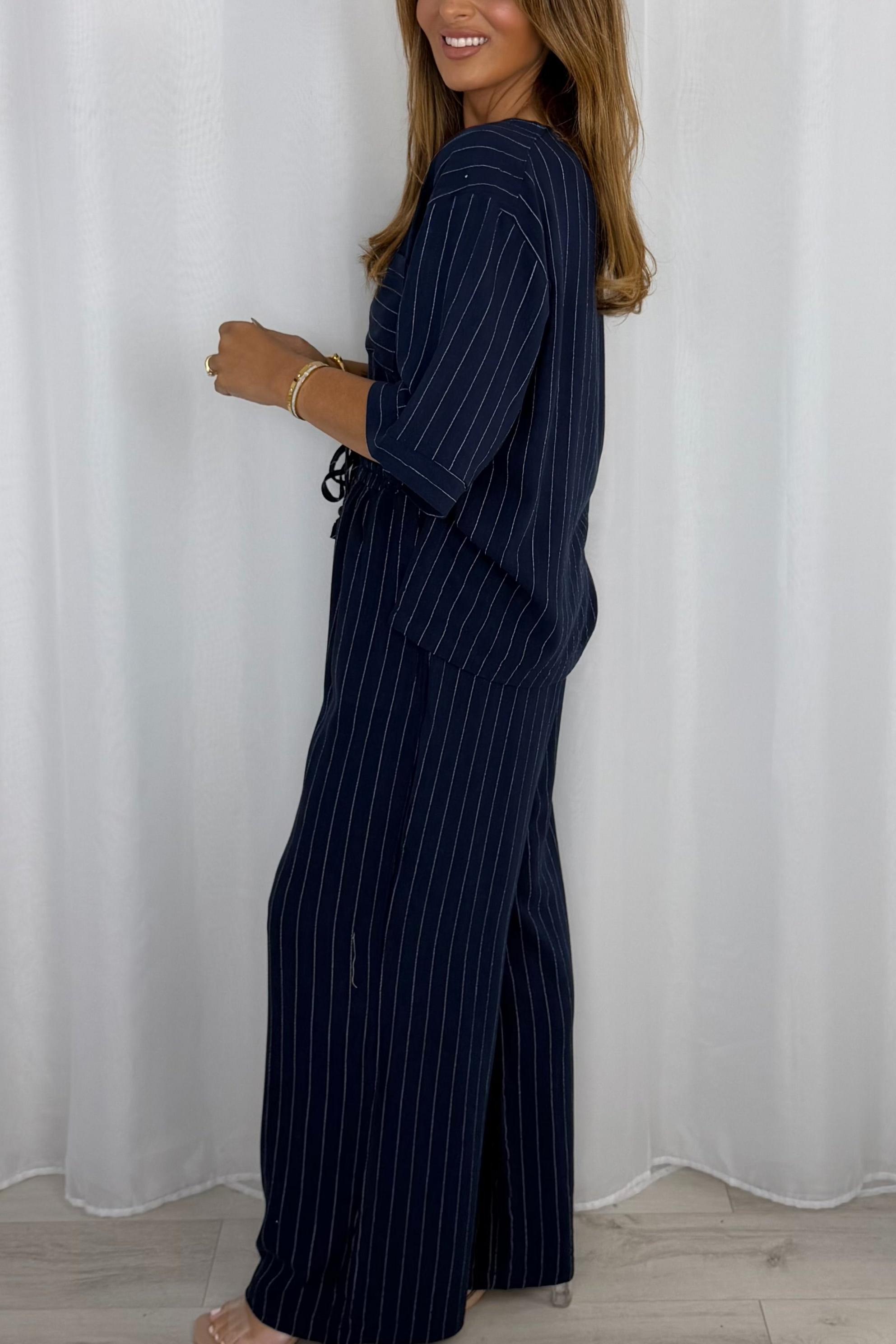 Pinstripe Top And Trouser Co-Ord