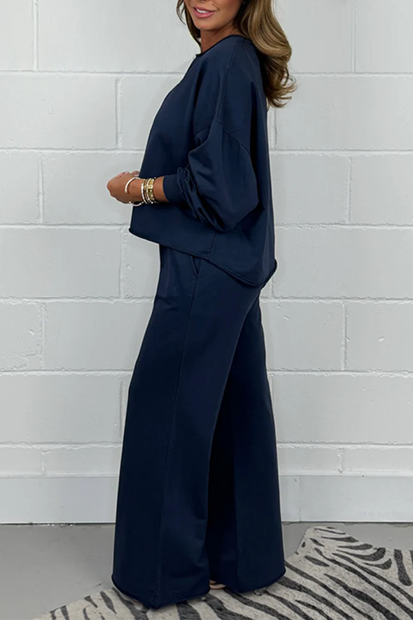 Raw Edge Lightweight Sweatshirt Oversize Co-ord