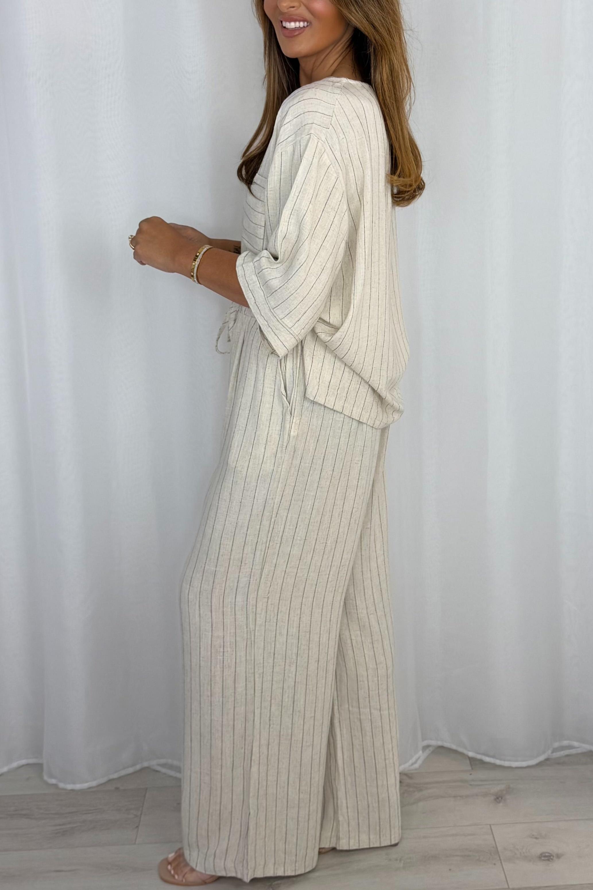 Pinstripe Top And Trouser Co-Ord