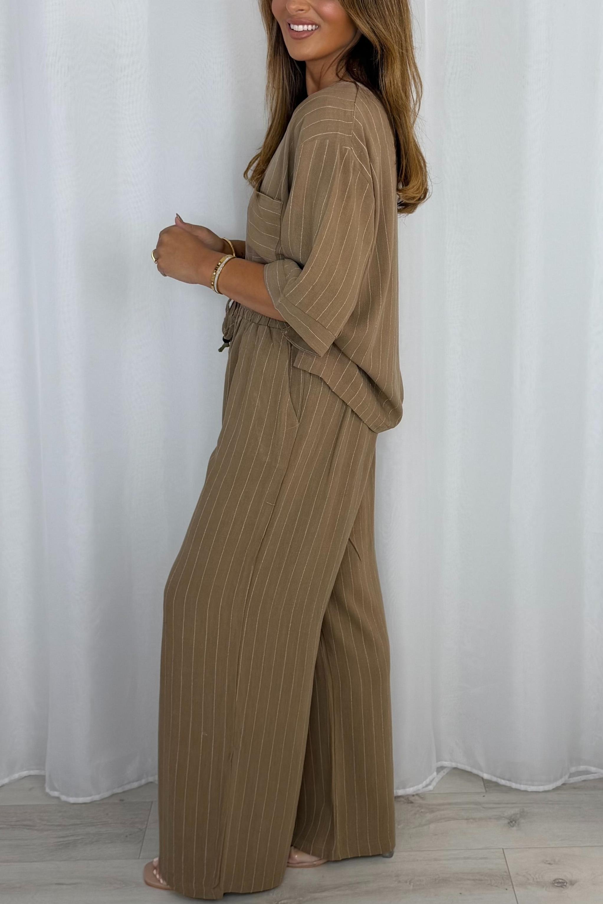 Pinstripe Top And Trouser Co-Ord