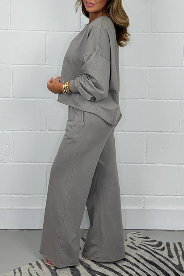 Raw Edge Lightweight Sweatshirt Oversize Co-ord