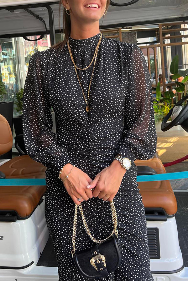 Polka Dot Ruffle Hem Dress