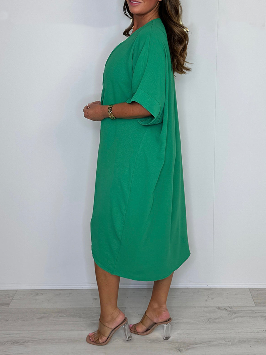 Short Sleeve Maxi Dress With Knot Detail