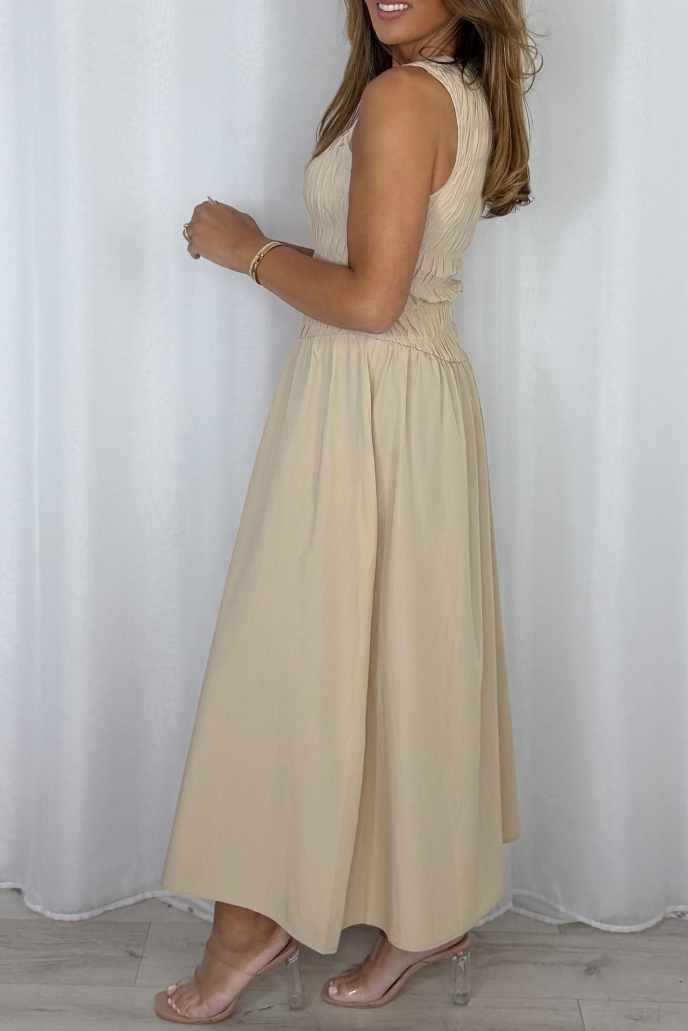 Smocked Bodice Maxi Dress