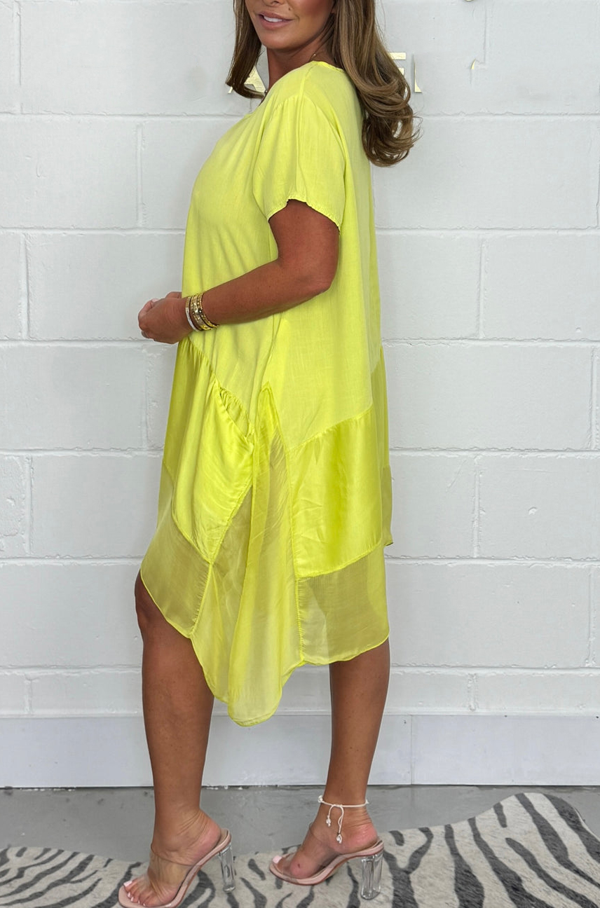 Silk Trim Tunic Dress