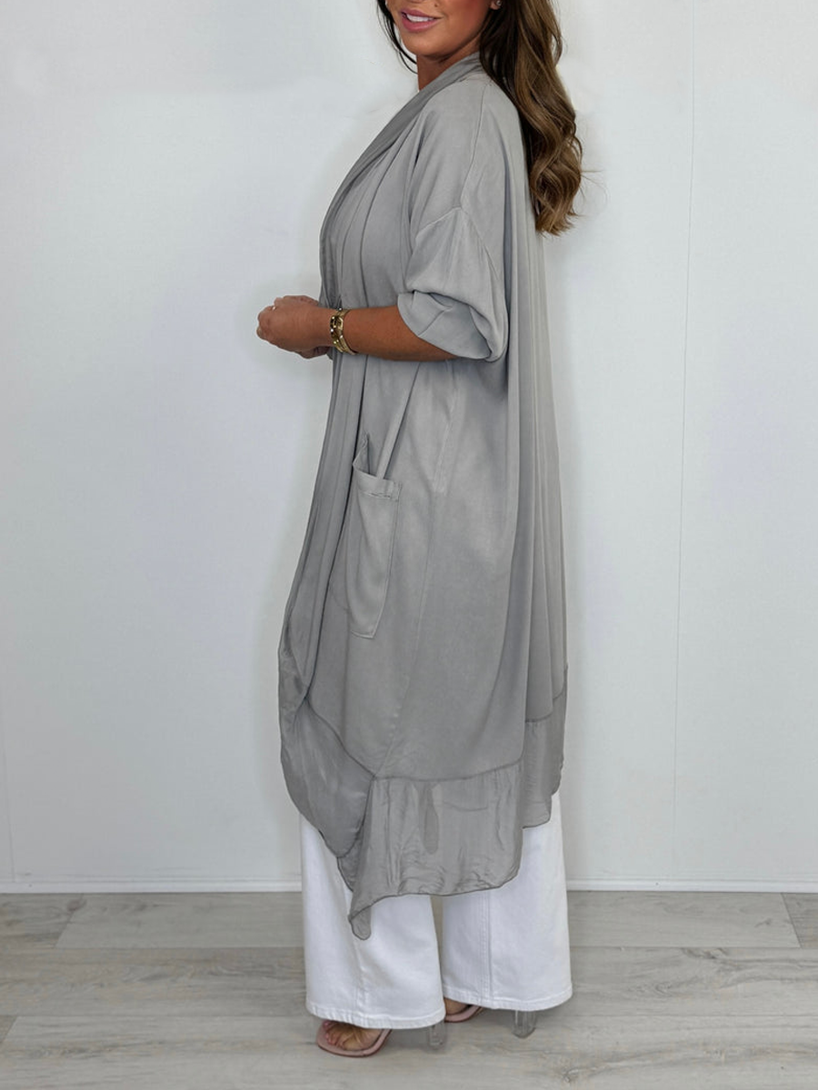 Silk Crossover Front Top With Pockets