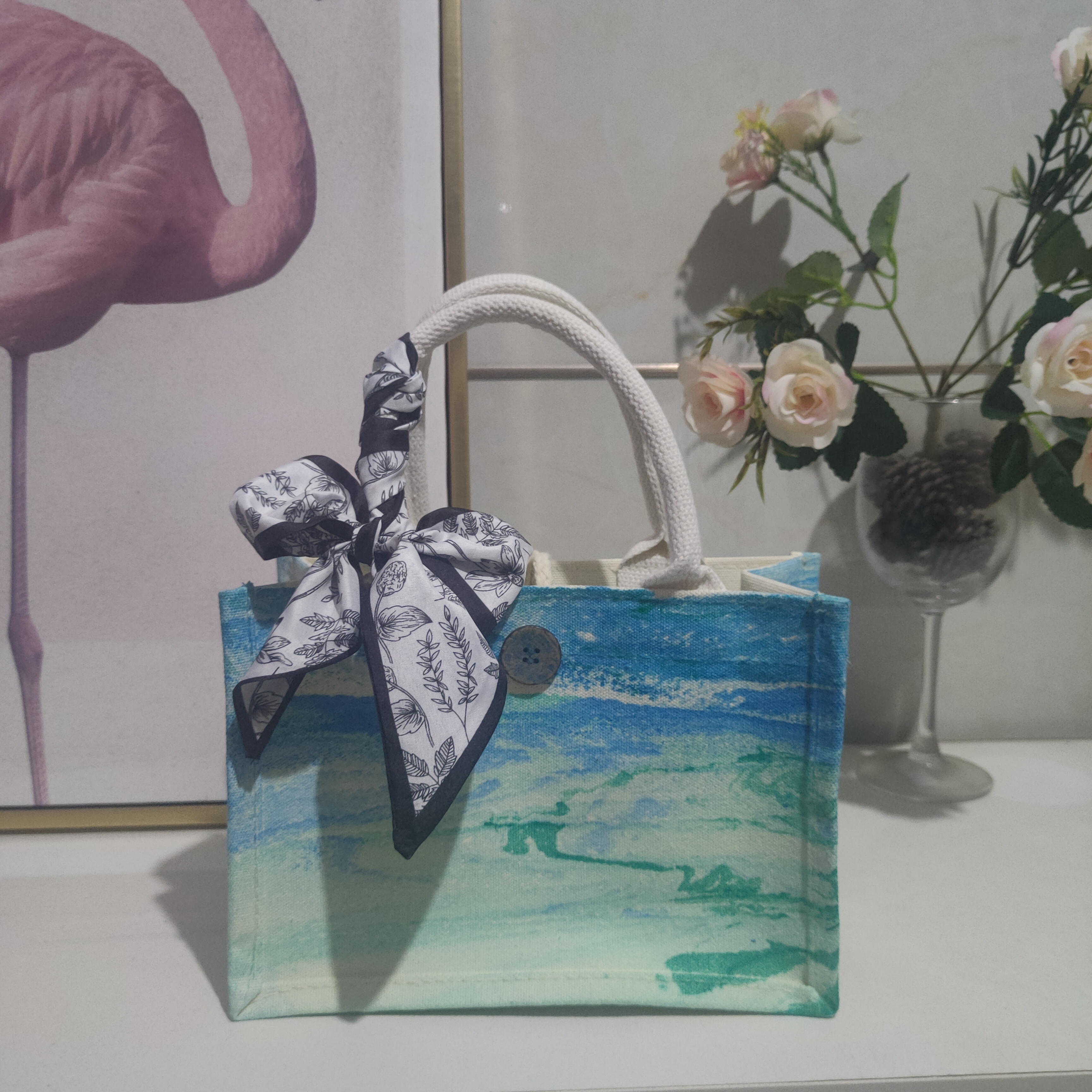 [ Link 3] Customized Tote Bag , Coin Purse/ Storage bag,  Natural Lacquer DIY