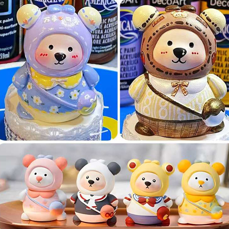 DIY Bear Doll Set Gesso, Depression Parent-child Interactive toy