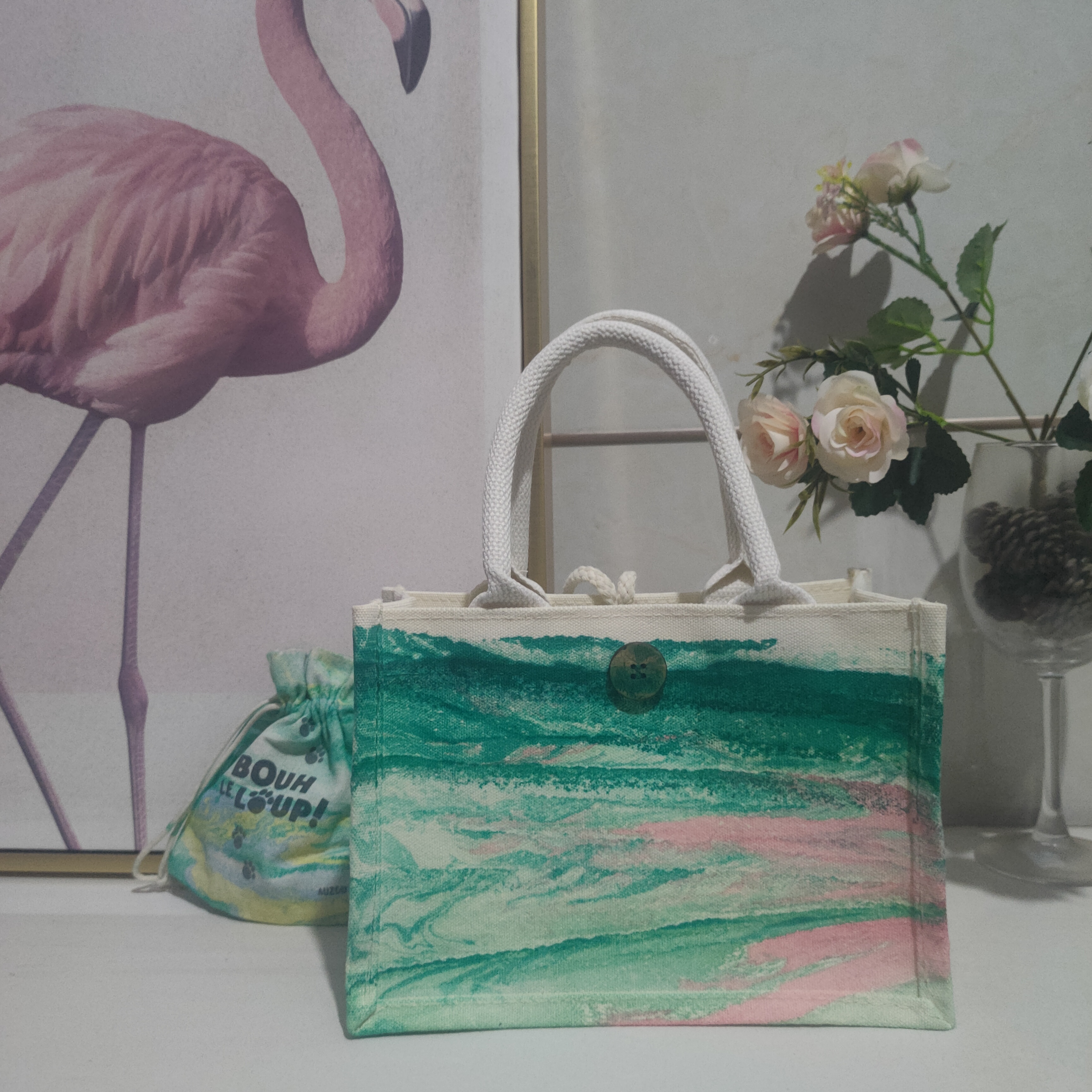 [ Link 3] Customized Tote Bag , Coin Purse/ Storage bag,  Natural Lacquer DIY