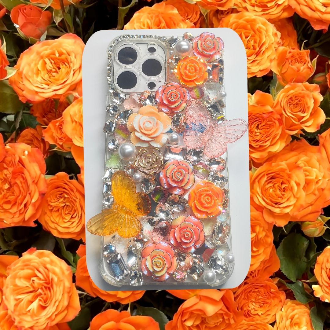 [Link 1]   Private-customized Shiny Stone iphone case, glitter Flower Rhinestone Phone case