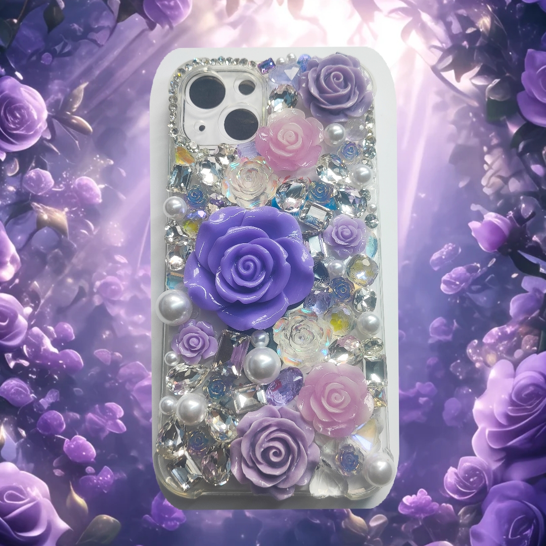 [Link 1]   Private-customized Shiny Stone iphone case, glitter Flower Rhinestone Phone case