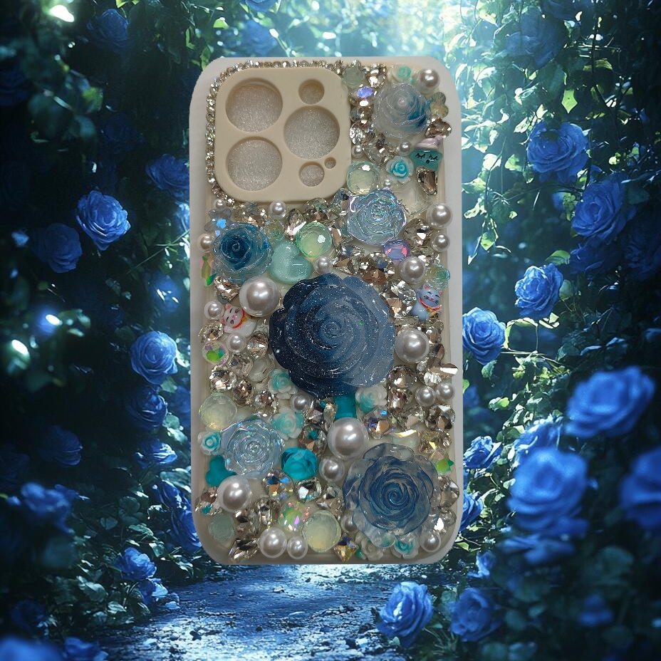 [Link 1]   Private-customized Shiny iphone case, glitter Flower Rhinestone Phone case