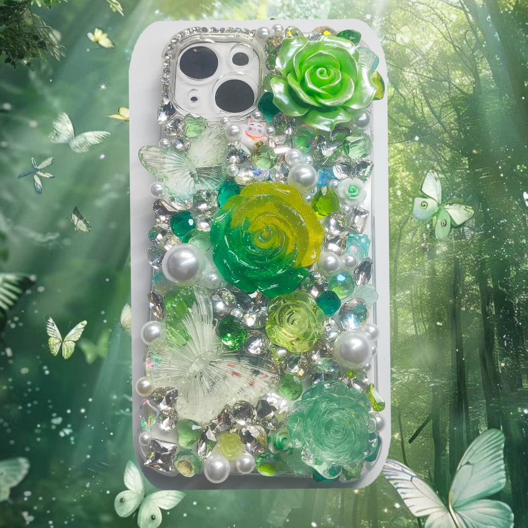 [Link 1]   Private-customized Shiny Stone iphone case, glitter Flower Rhinestone Phone case