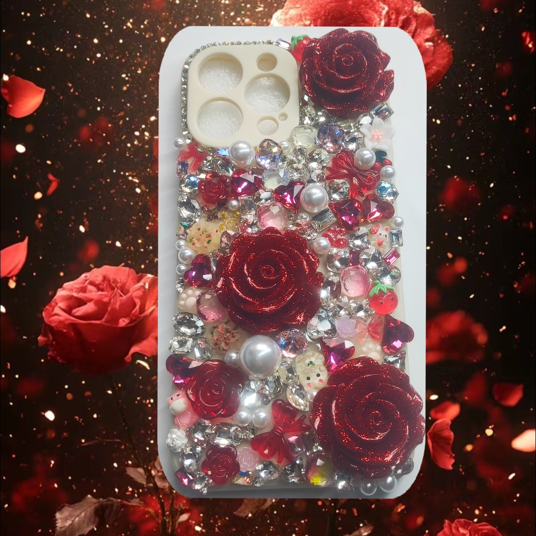 [Link 1]   Private-customized Shiny Stone iphone case, glitter Flower Rhinestone Phone case
