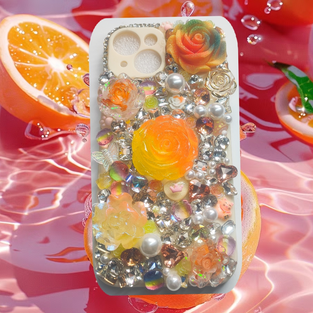 [Link 1]   Private-customized Shiny Stone iphone case, glitter Flower Rhinestone Phone case