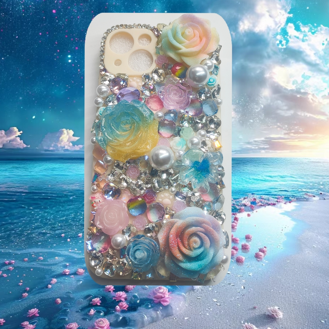 [Link 1]   Private-customized Shiny Stone iphone case, glitter Flower Rhinestone Phone case