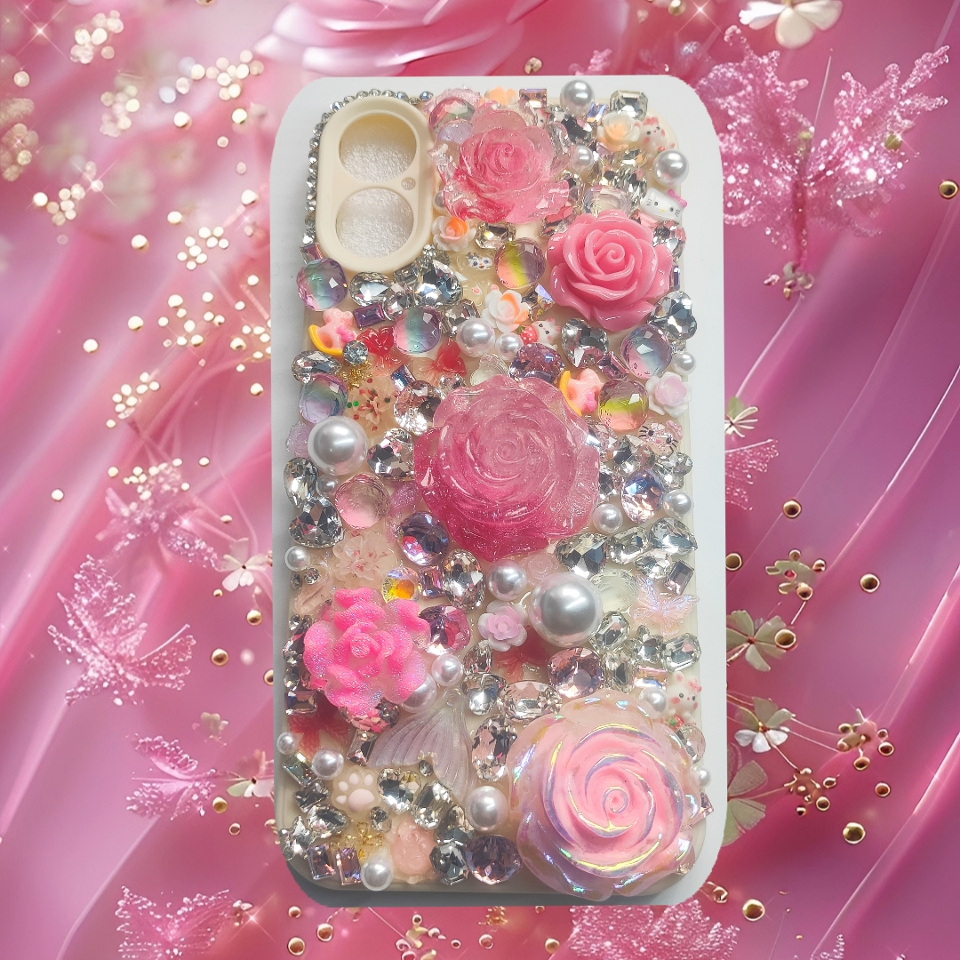 [Link 1]   Private-customized Shiny Stone iphone case, glitter Flower Rhinestone Phone case
