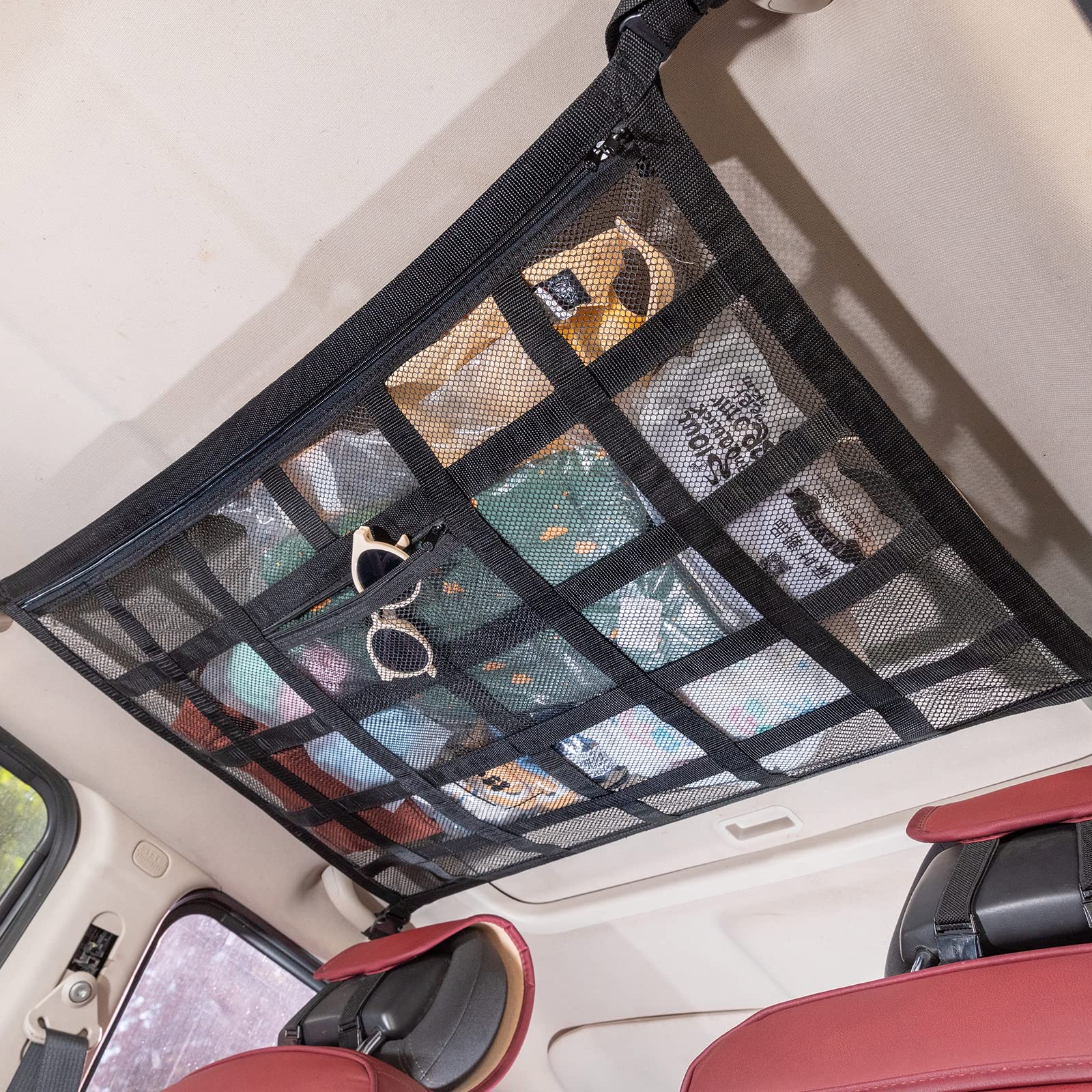 Peakysuit Car Ceiling Storage Mesh Bags