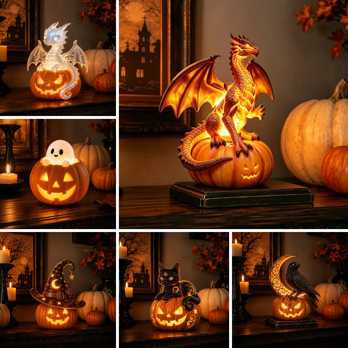 🎃 Halloween Pumpkin-Shaped LED Collectible Series