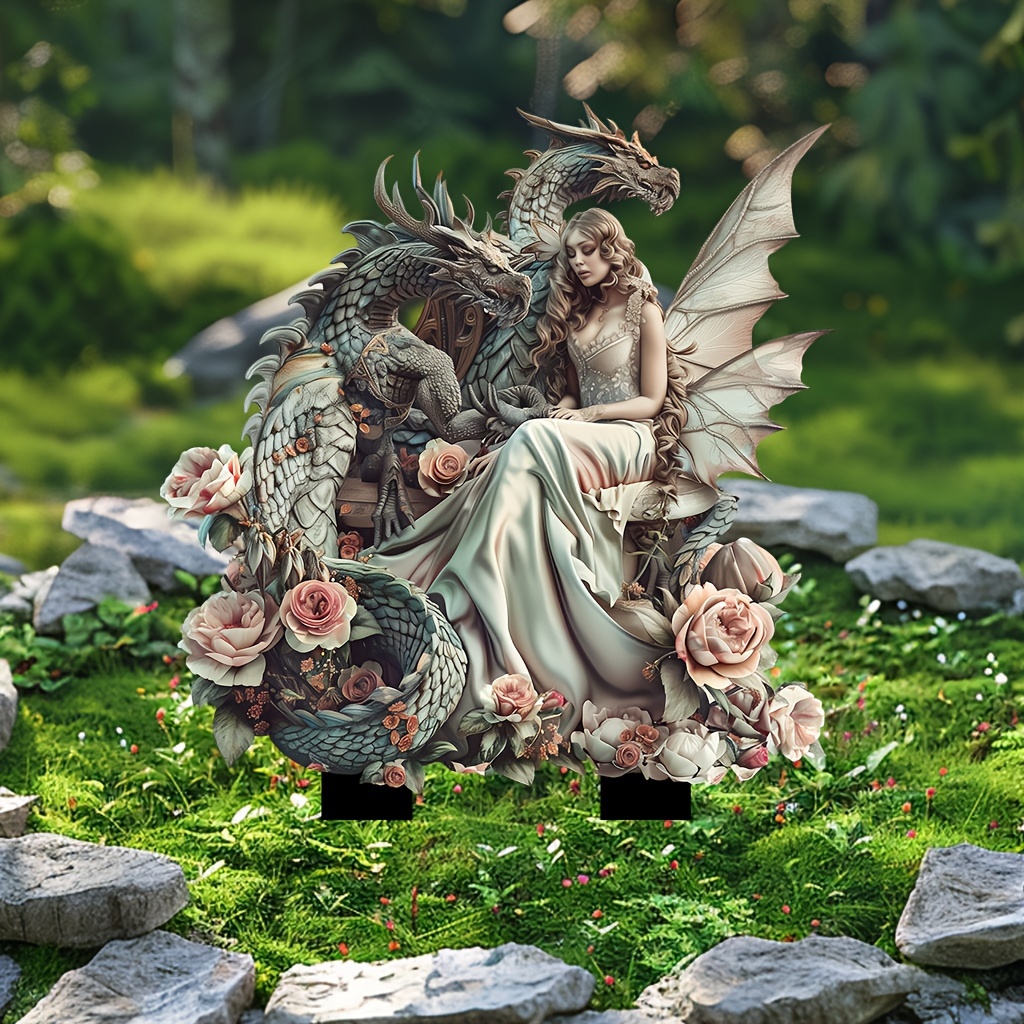 🔥Last Day Promotion 49% OFF-Beautiful nymphs sitting beside two dragons.